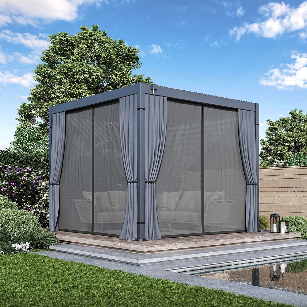 Set zavjesa i mreža protiv insekata za pergolu ECO (3 x 3 m)