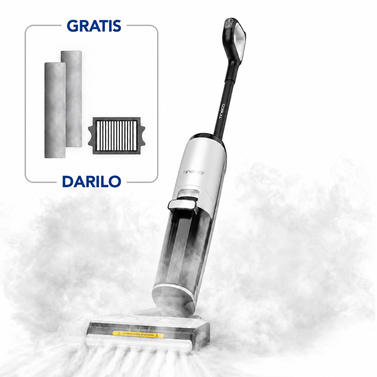 Tineco FLOOR ONE S7 Steam bežični usisavač i parni čistač, iLoop™ senzor, HyperSteam™ 140°C, bijeli