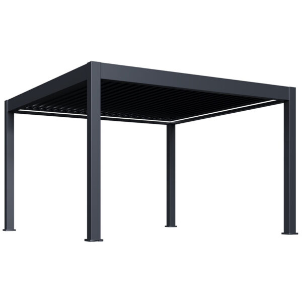 Luksuzna motorizirana bioklimatska pergola PRESTIGE 4x4 m, aluminij - samostoječa