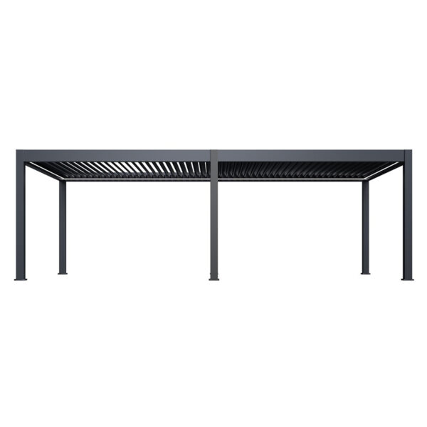 Luksuzna motorizirana bioklimatska pergola PRESTIGE 8x4 m, aluminij - samostoječa