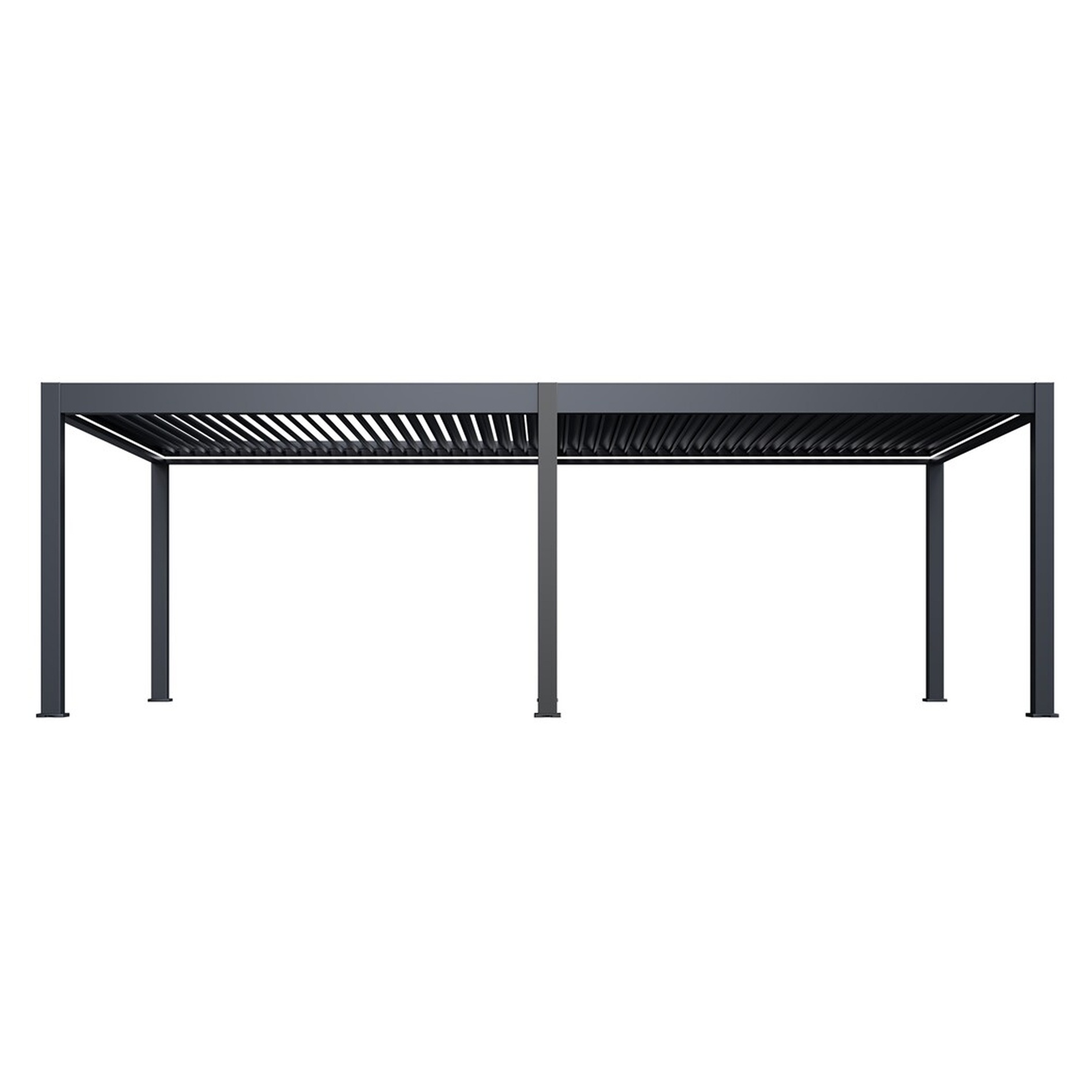 Luksuzna motorizirana bioklimatska pergola PRESTIGE 8x4 m, aluminij - samostojeća