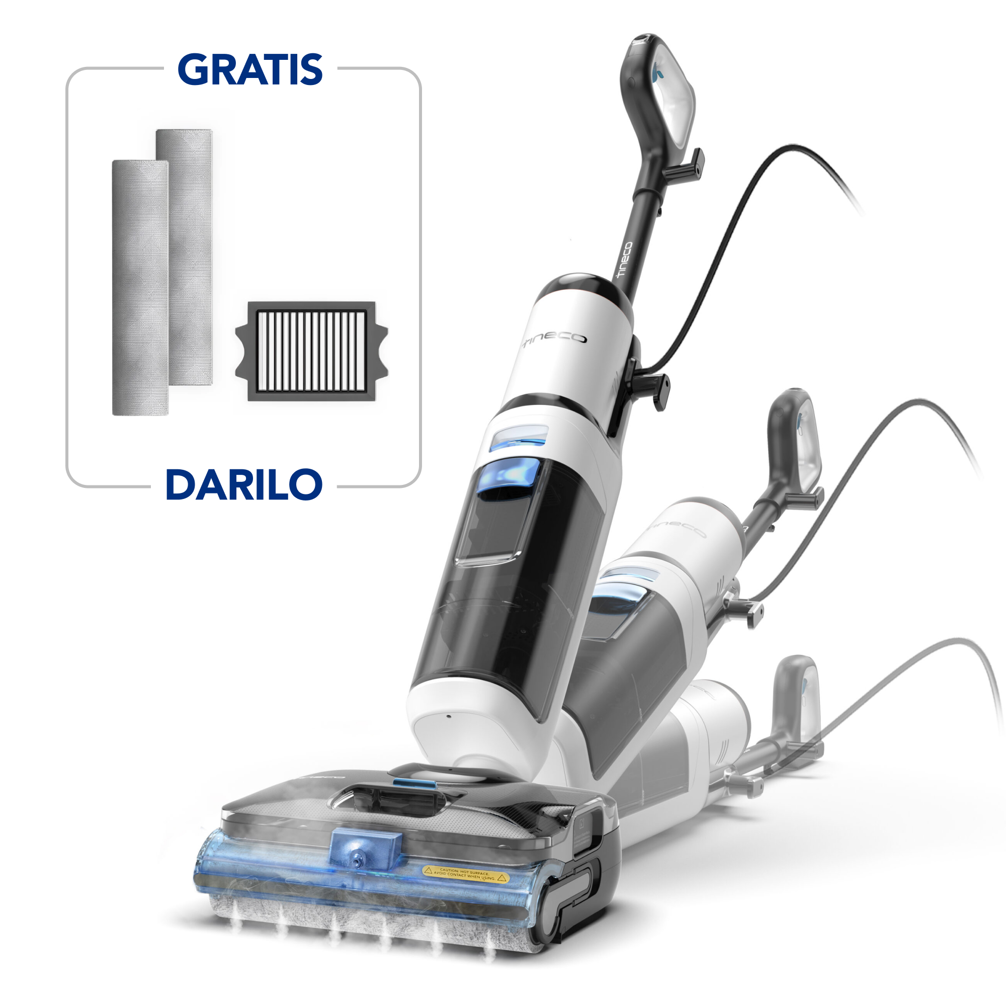 ODPRTA EMBALAŽA - Tineco FLOOR ONE S6 Stretch Steam Plus, sesalnik in parni čistilec, iLoop™, BoostSteam 160°C, bel - ODPRTA EMBALAŽA