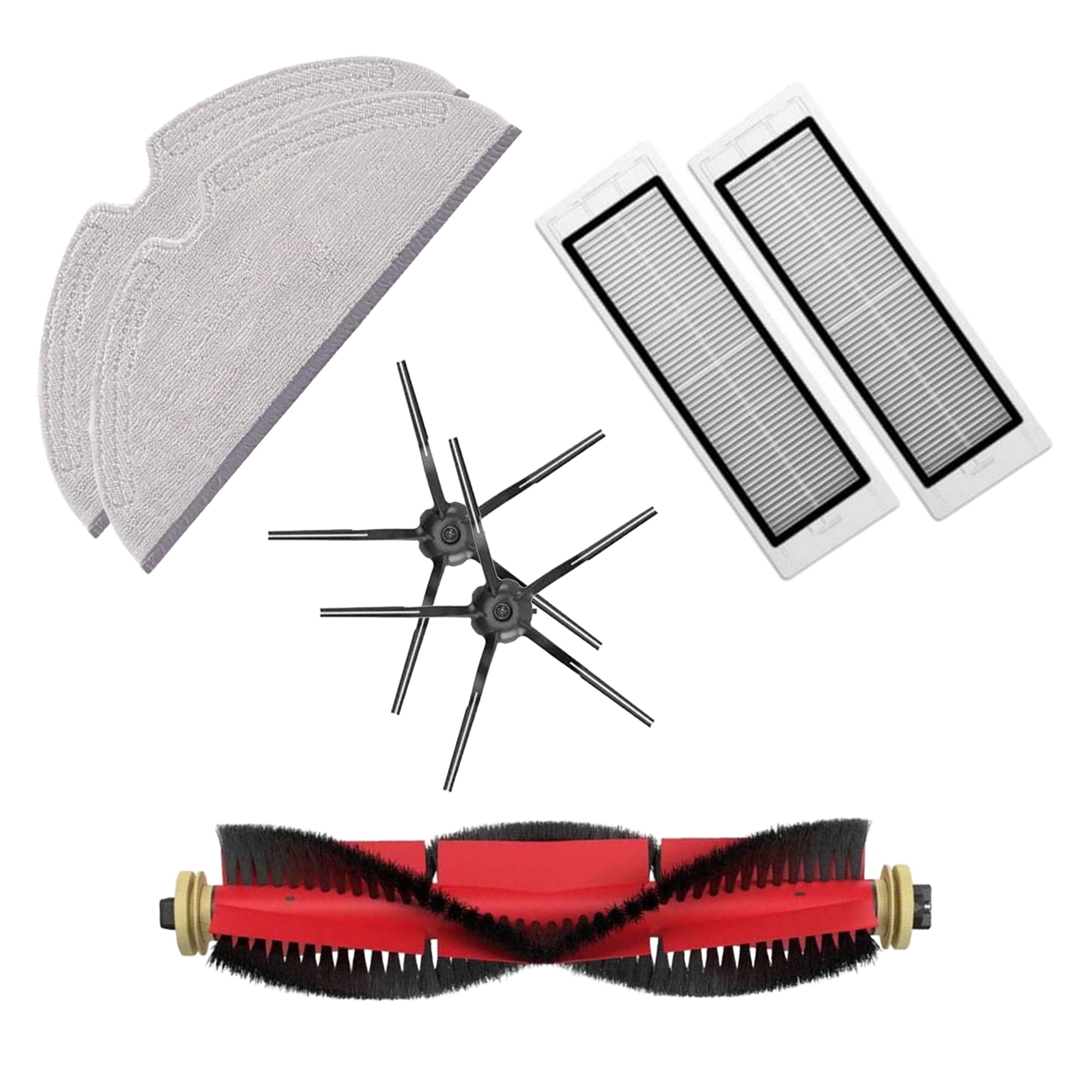 Mega-pack s krpami in črnimi stranskimi krtačami za Roborock S5, S6, E5, S50, S55