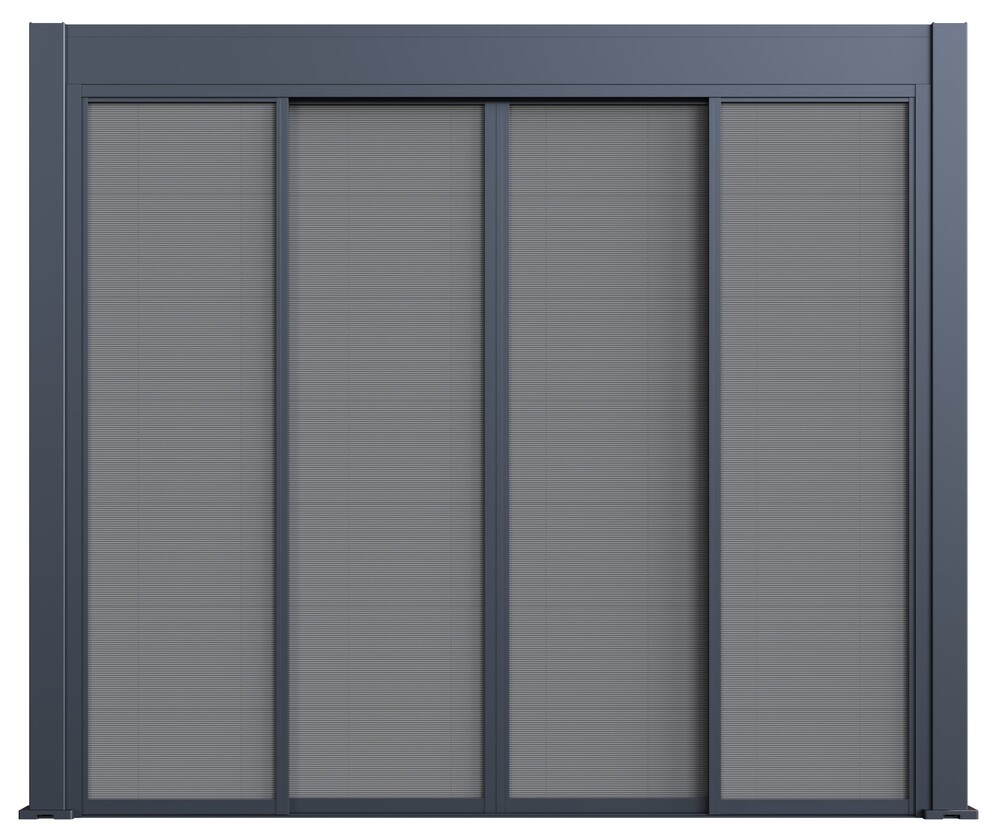 Klizni bočni zaslon za pergolu (3 m, sivo-crni)