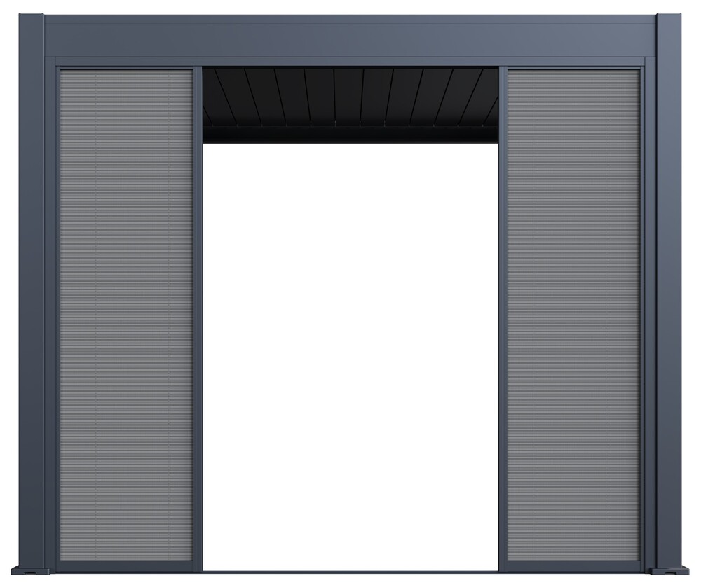 Klizni bočni zaslon za pergolu (3 m, sivo-crni)