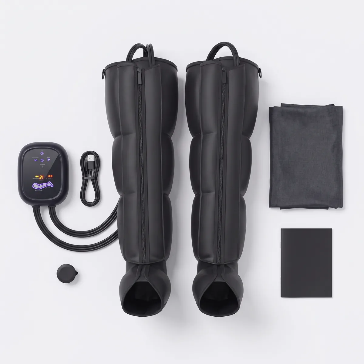 Recova Flux X4 Pro – sadržaj kompleta: manžete, upravljač, kabel, čep, torba i upute